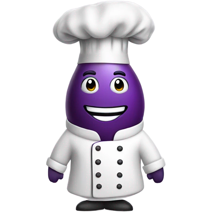 Eggplant vegetable wearing chef’s hat emoji