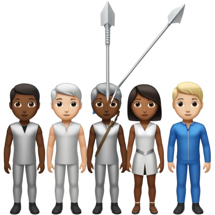 arrow going from one figure to a group of people emoji