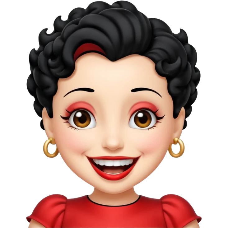 Betty Boop laughing emoji