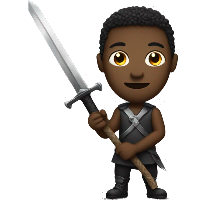 Black man holding a sword  emoji