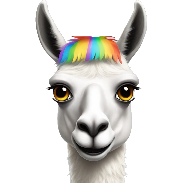 rainbow eyes llama emoji
