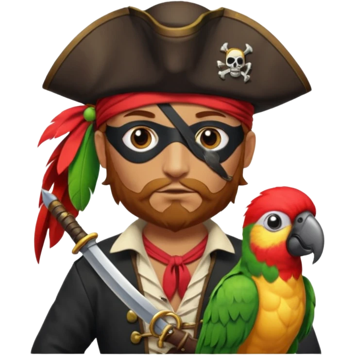 pirate and parrot emoji