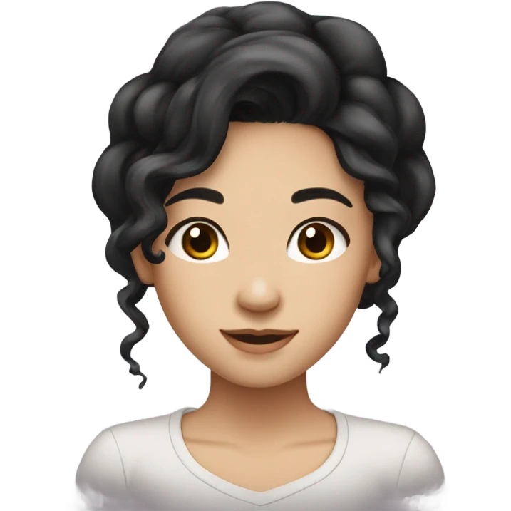 Beautiful girl,Black hair,wavy hair，long hair,brown eyes,Chinese. emoji