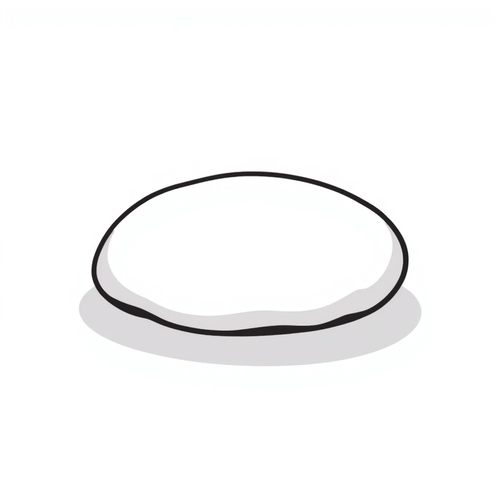 empty plain cake dough, no decorations or toppings emoji