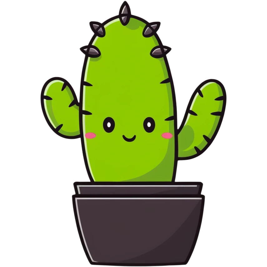 cute cartoon cactus character emoji