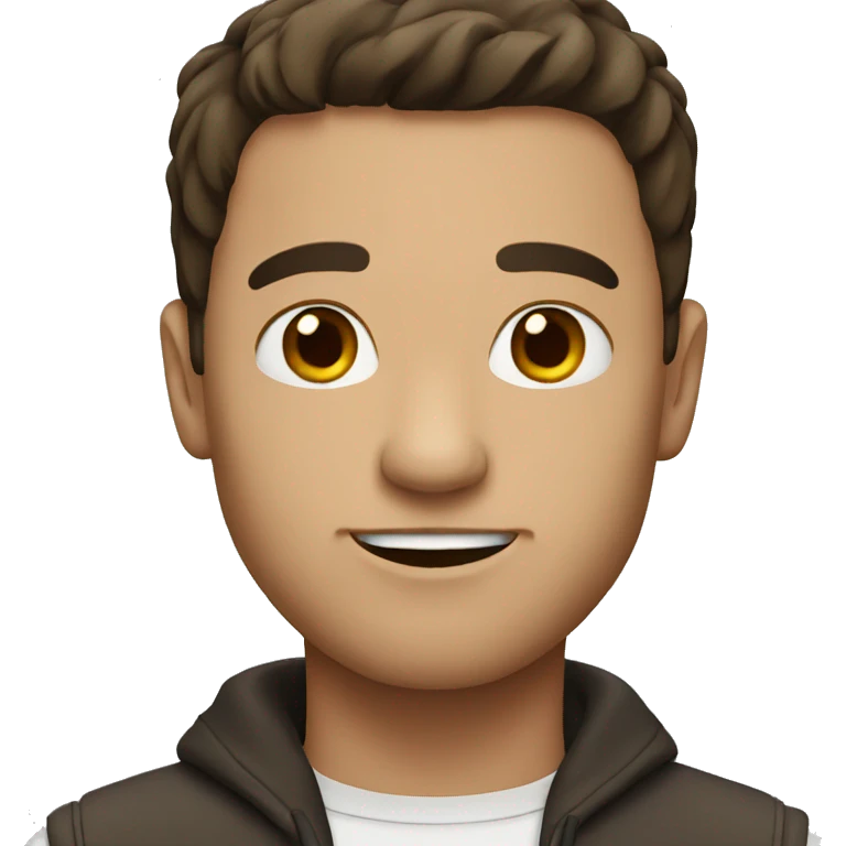man with dark brown hair emoji