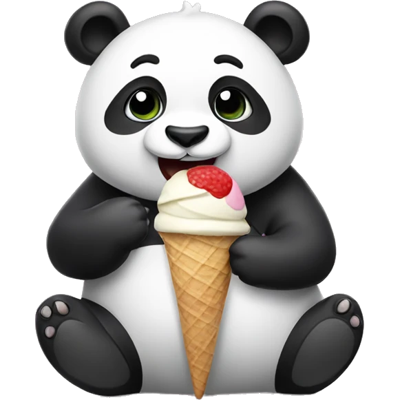 Panda eating ice cream emoji