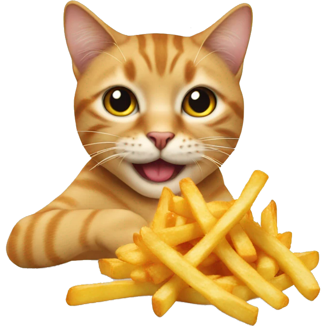 Cat eating fries  emoji