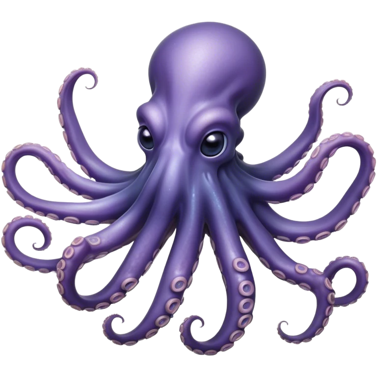 Cinematic Noble Octopus Portrait Emoji, Poised and enigmatic, with a fluid, amorphous body of iridescent, softly tinted skin and eight gracefully undulating arms adorned with delicate suckers, deep, observant eyes reflecting the mysteries of the deep, Simplified yet sharp and sophisticated features, highly detailed, glowing with a soft, oceanic luminescence, high shine, intelligent and mysterious, stylized with an air of deep-sea elegance, focused and fluid, soft glowing outline, capturing the essence of a watchful marine guardian that appears ready to drift out of the screen with effortless authority! emoji
