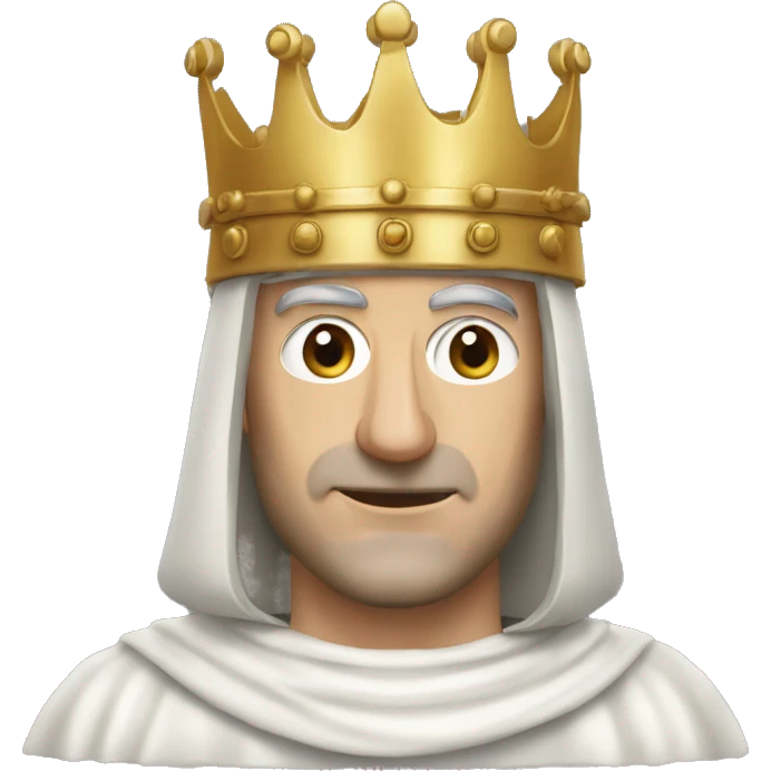 King baldwin IV avec son masque métallique qui baisse la tête  emoji