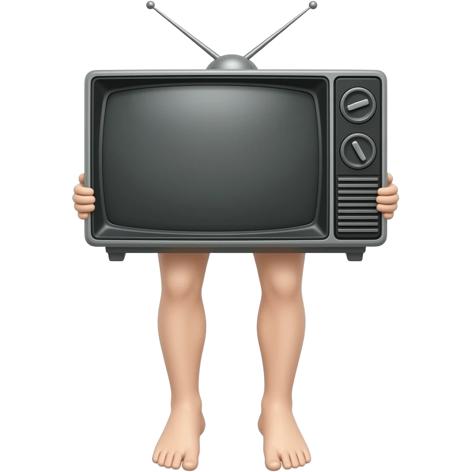 Tv con piernas lebantado humano emoji