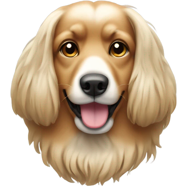 Long haired dog in stacked position emoji