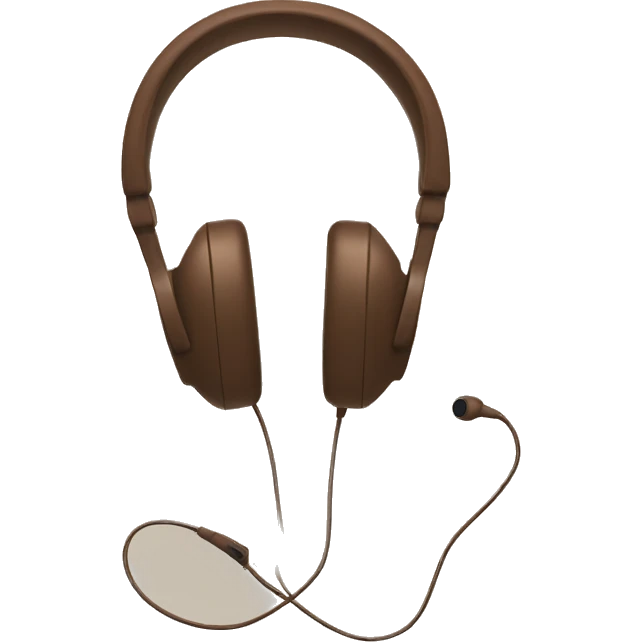minimalist brown headphones still life  emoji