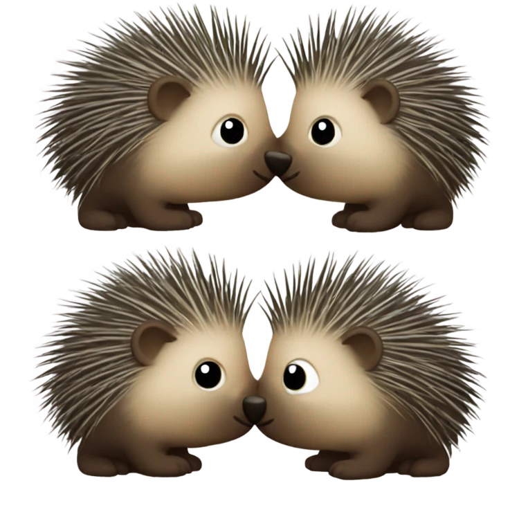 Porcupines kissing emoji