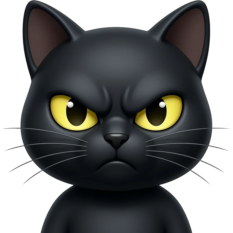 Gato negro de frentee enojadoo emoji