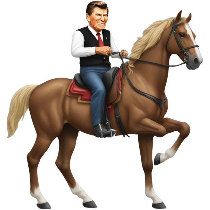 Ronald Reagan on a horse by In-N-Out  emoji