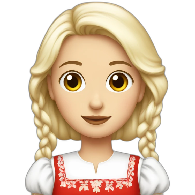 First half of body of A Polish woman with a typical Polish dress emoji