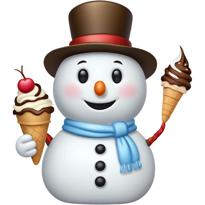 snowman with ice cream  emoji