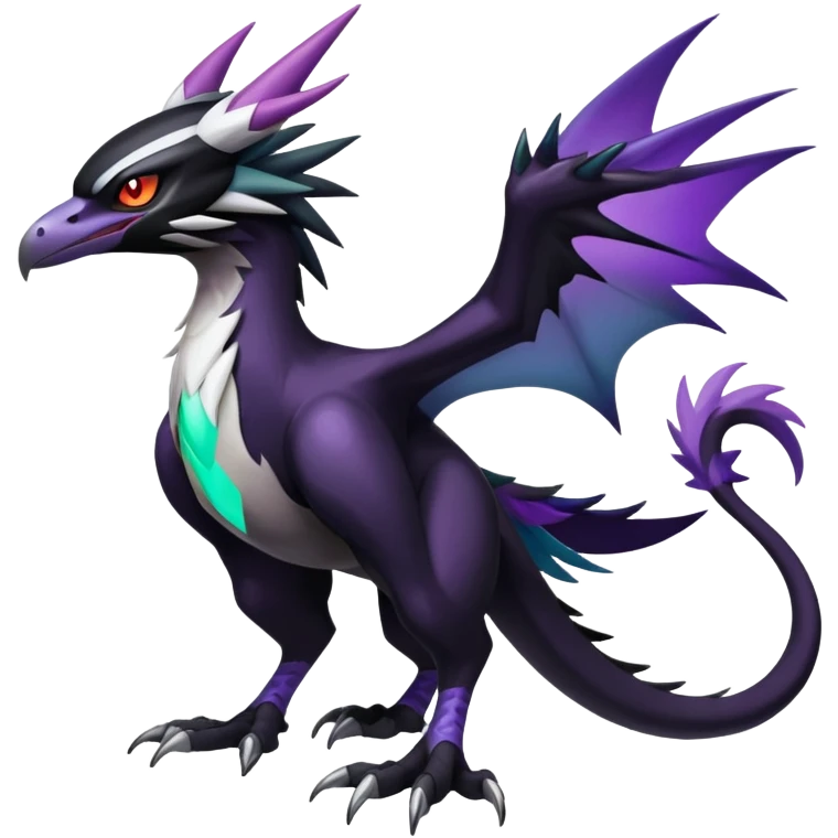 Shiny Dark Nargacuga-Silvally-Noibat-Noivern-Hybrid (Full body) emoji
