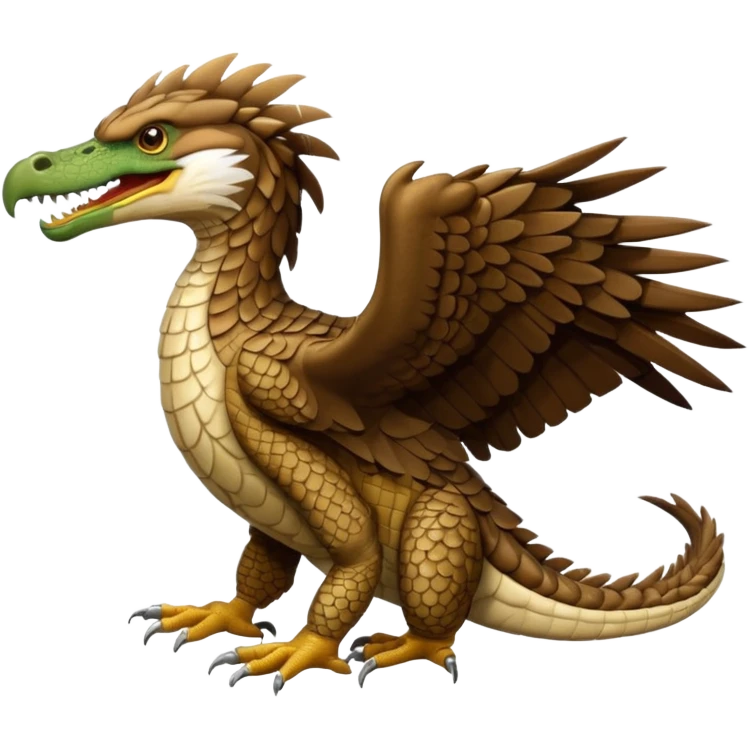 Crocodile-Eagle-hybrid, full body emoji