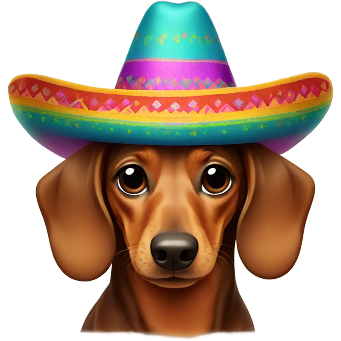 Brown Dachshund sombrero emoji