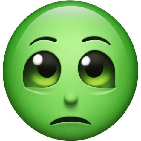 A fully green emoji with the text "AYE" in black lettering inside of it nothing else  emoji