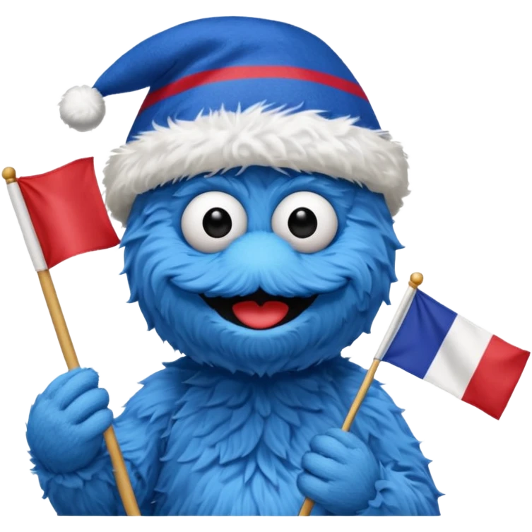 cookie monster with french flag emoji
