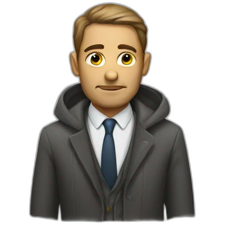 half of homeless and half of businessmen emoji