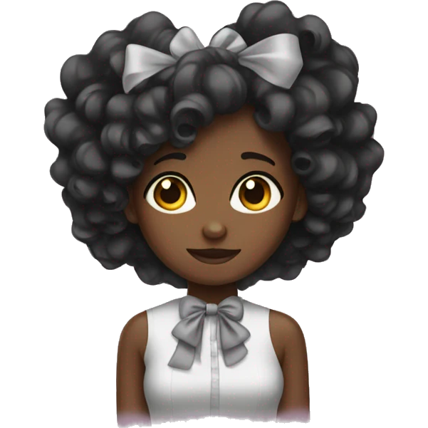 black girl with bow emoji