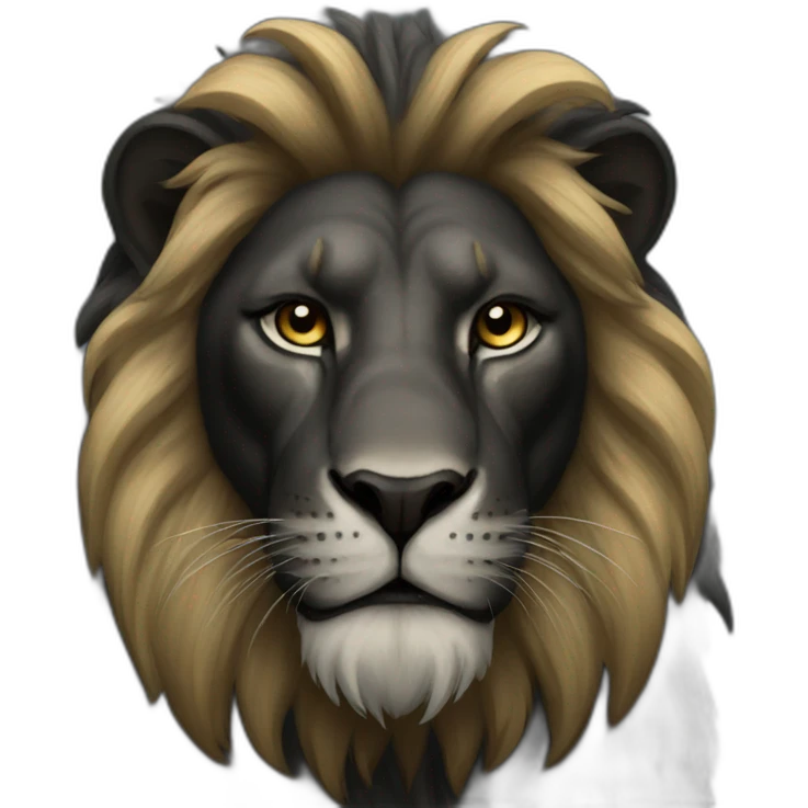 black lion emoji