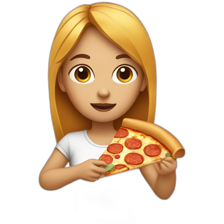 girl eat pizza emoji
