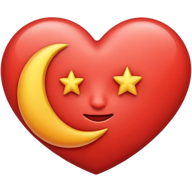 Heart and moon emoji emoji