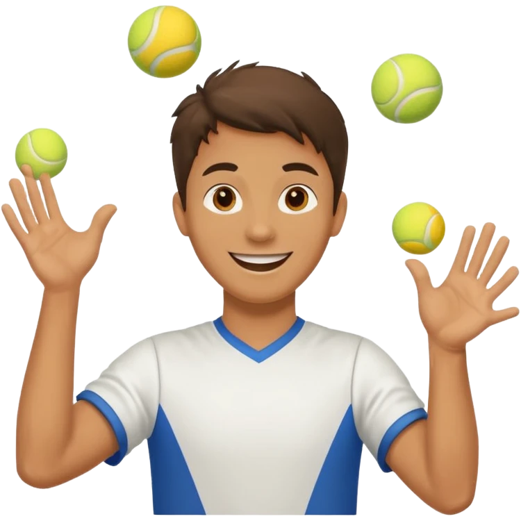The juggler is tossing two tennis balls emoji