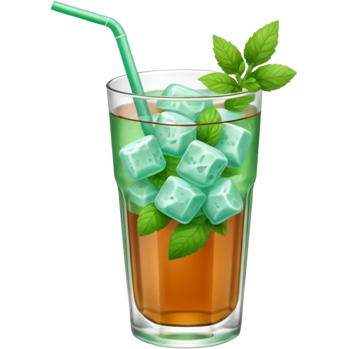 ice mint tea without lemon in glass emoji