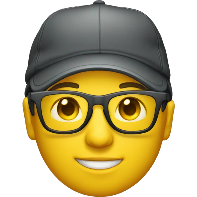 emoji of a person wearing a cap with glasses that are fitted with yellow lenses emoji
