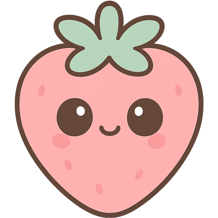 cute fruit with big eyes and a smile emoji