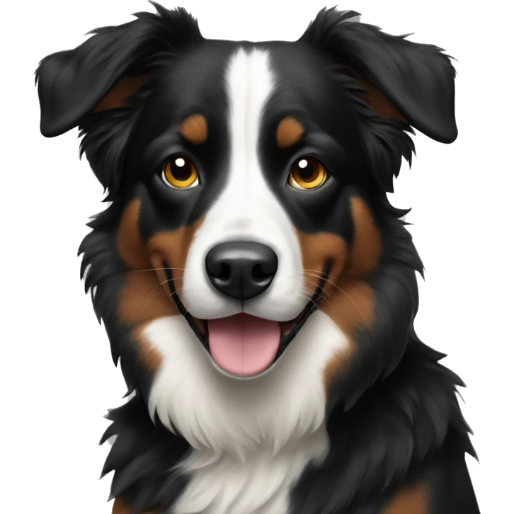 Black tri Aussie dog emoji