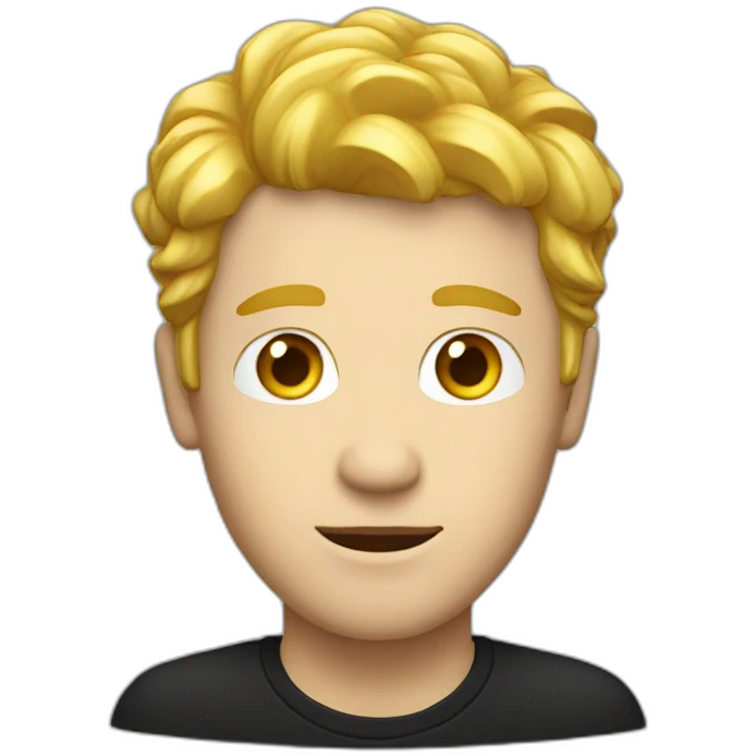 white man with golden hair and black glass  emoji
