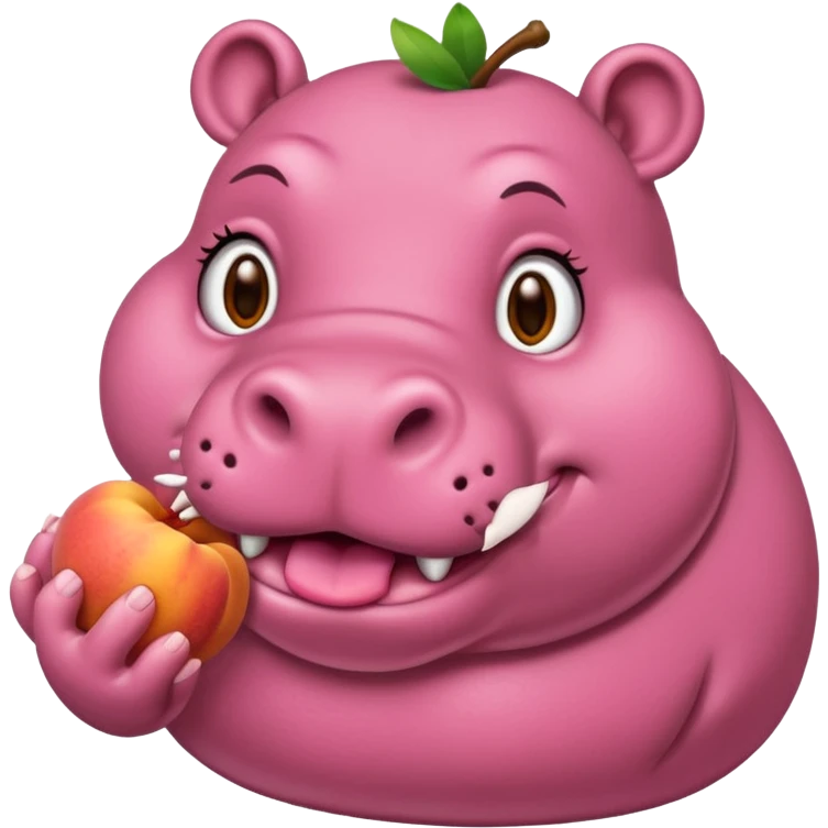 Hungry hippo eating peaches  emoji