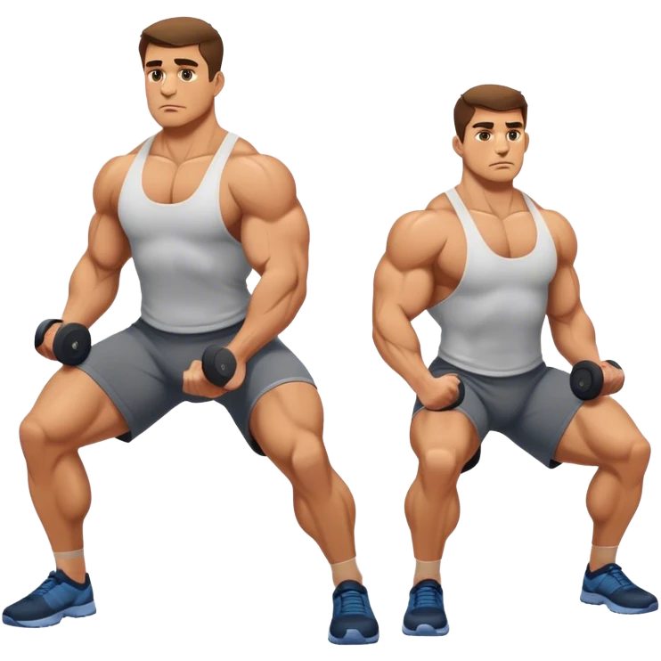 buff man weighted lunges emoji
