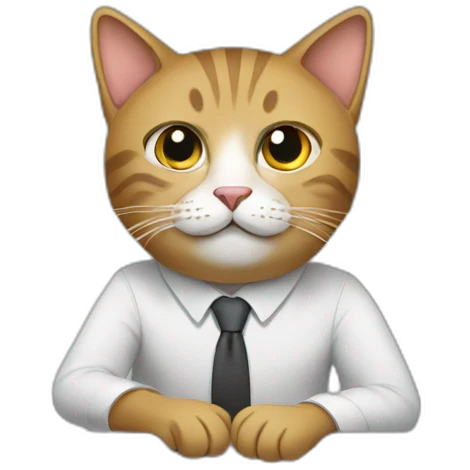 cat working in an office emoji