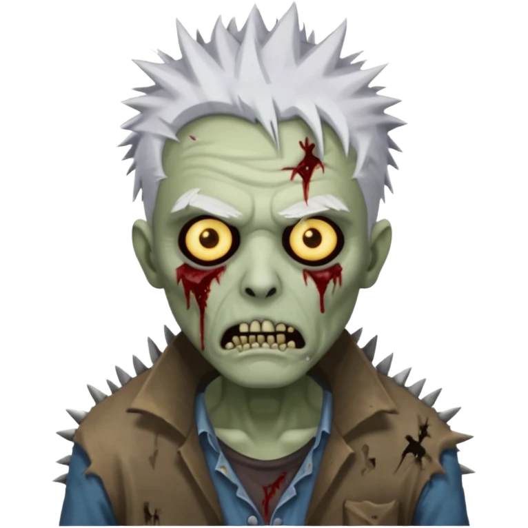 spiky white haired zombie emoji