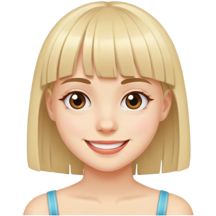 爱笑平刘海女孩 emoji