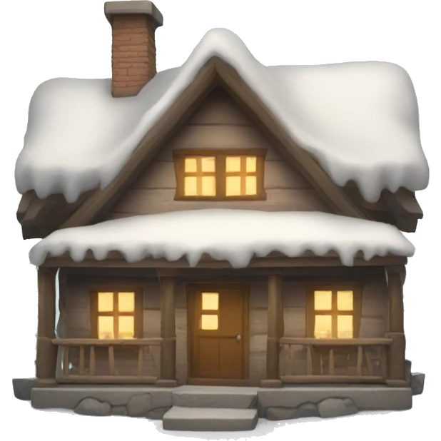 Cozy winter cottage emoji