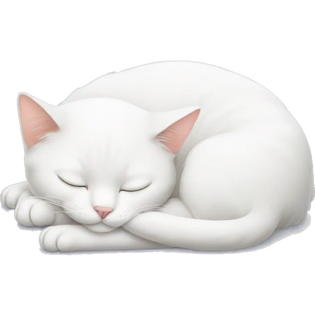 sleeping white cat emoji