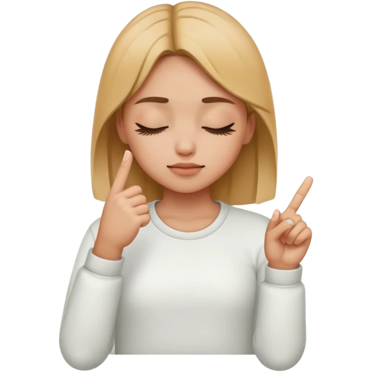 Girl with closed eyes pointing middle finger  emoji