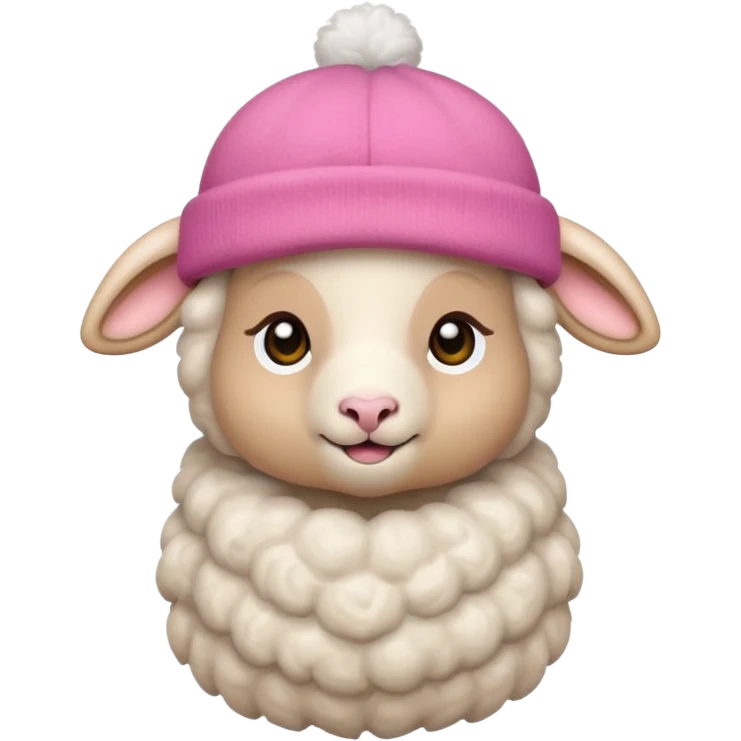 baby sheep with pink hat emoji