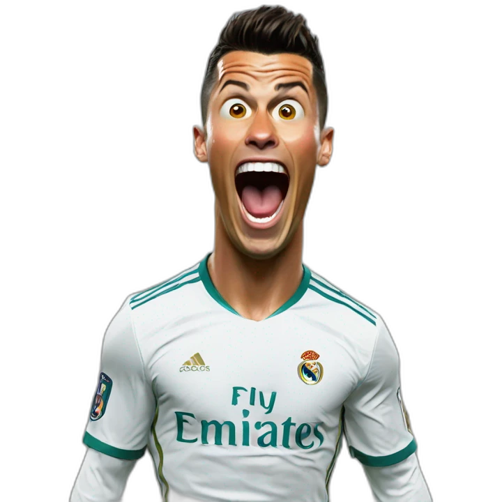 cristiano ronaldo, screaming,  emoji