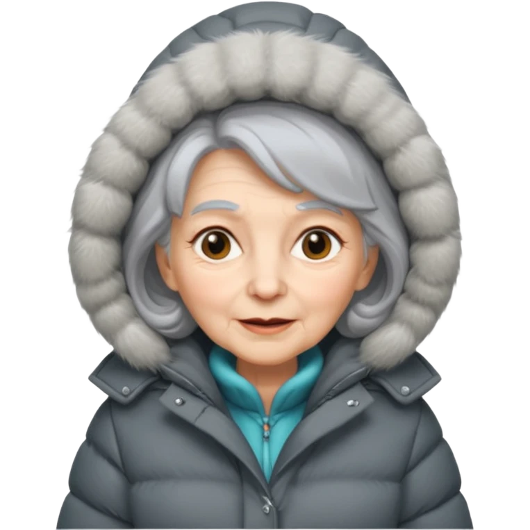 old woman in puffy winter coat











 emoji
