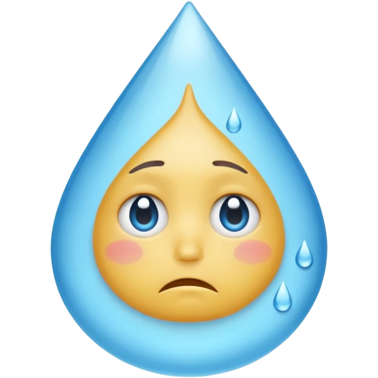 gota de agua con cara triste emoji